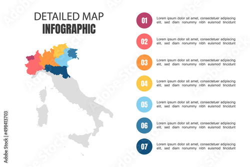 Modern Detailed Map Infographic of Italy