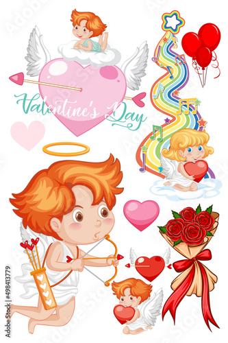 Valentine theme with cupid and roses