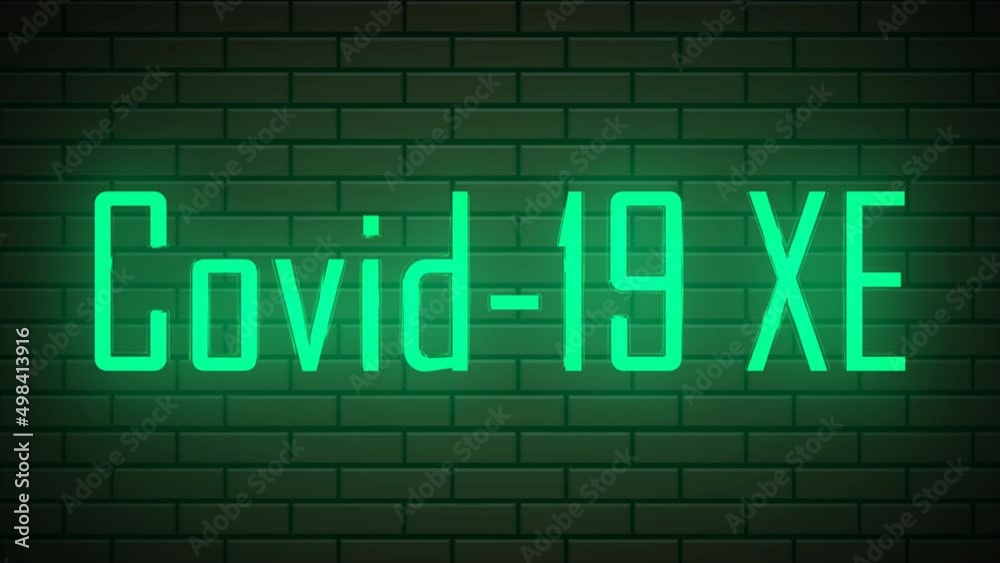 Retro style neon glowing COVID19 written in dark background High