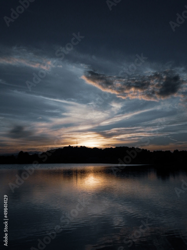 sunset over the river