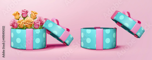 3D Gift boxes with roses