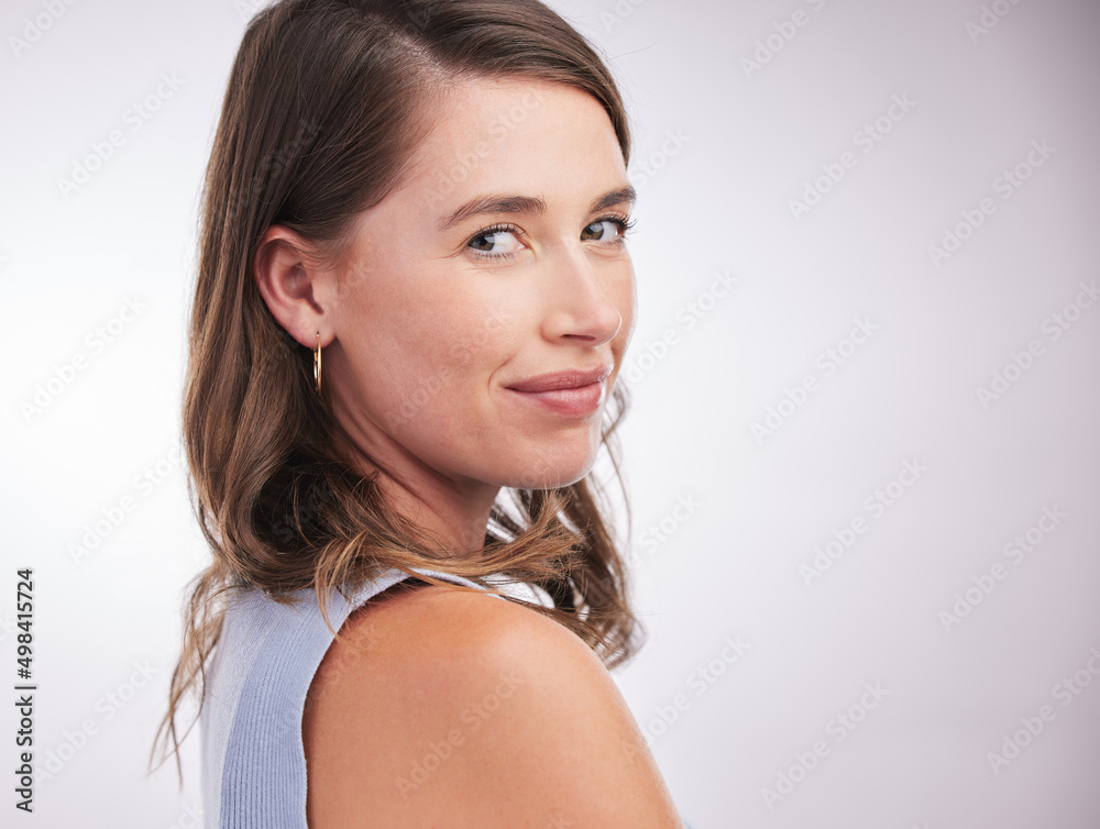 Be confident in who you are. Studio portrait of a confident young woman posing against a grey background. Be confident in who you are. Studio portrait of a confident young woman posing against a grey background.