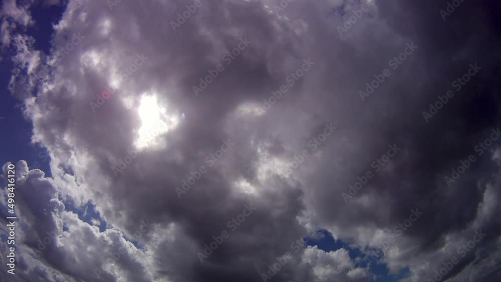 stormy time lapse clouds in Oxfordshire, fisheye