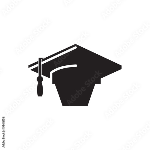 Graduation hat cap flat icon symbol for apps and websites. Graduation hat cap logo for education design illustration