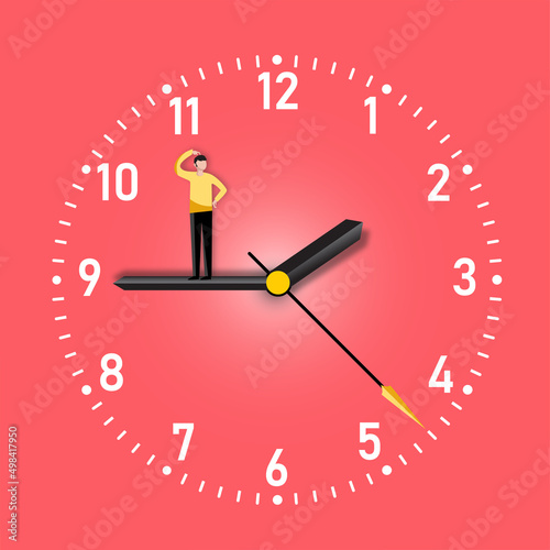 Procrastination Concept. Lazy person with no productivity or effective work vector illustration. Distracted and confused man...