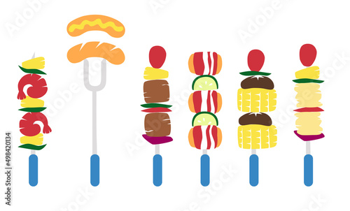 BBQ flat design - cartoon