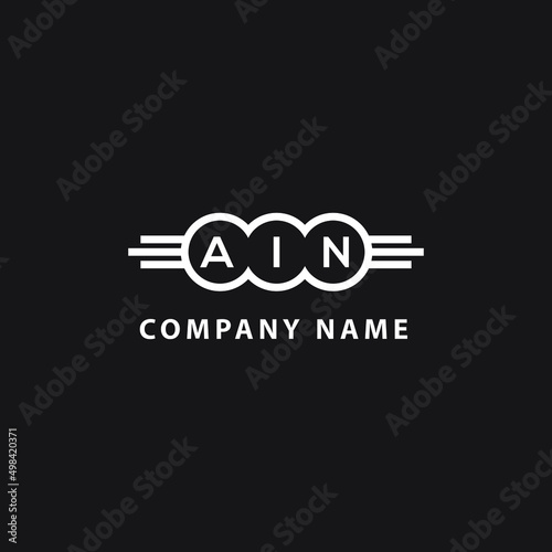 AIN letter logo design on black background. AIN creative  initials letter logo concept. AIN letter design. photo