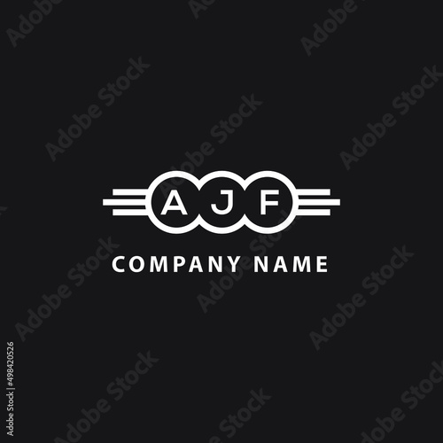 AJF letter logo design on black background. AJF creative  initials letter logo concept. AJF letter design. photo