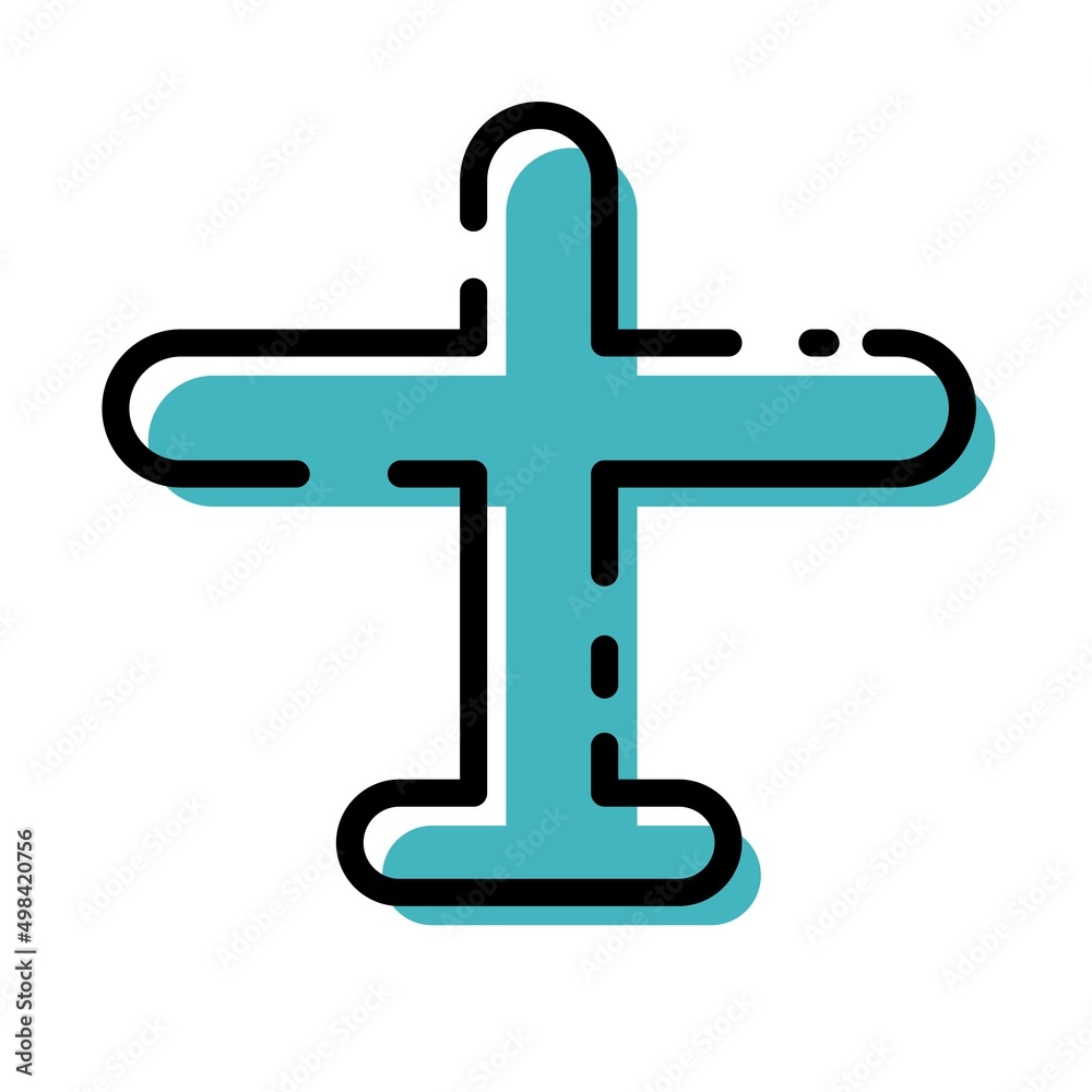 Cute Turquoise Airplane For Flight Mode Icon Flat Design For App Label Vector Illustration Cute Turquoise Airplane For Flight Mode Icon Flat Design For App Label Vector Illustration