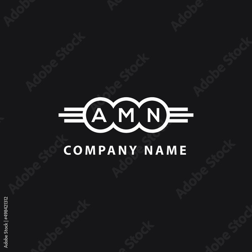 AMN letter logo design on black background. AMN  creative initials letter logo concept. AMN letter design.
 photo