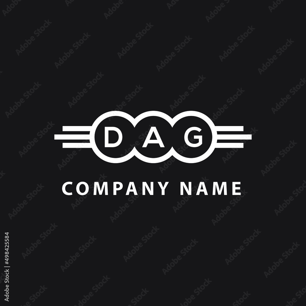 DAG letter logo design on black background. DAG creative circle letter logo concept. DAG letter design. DAG letter logo design on black background. DAG creative circle letter logo concept. DAG letter design.