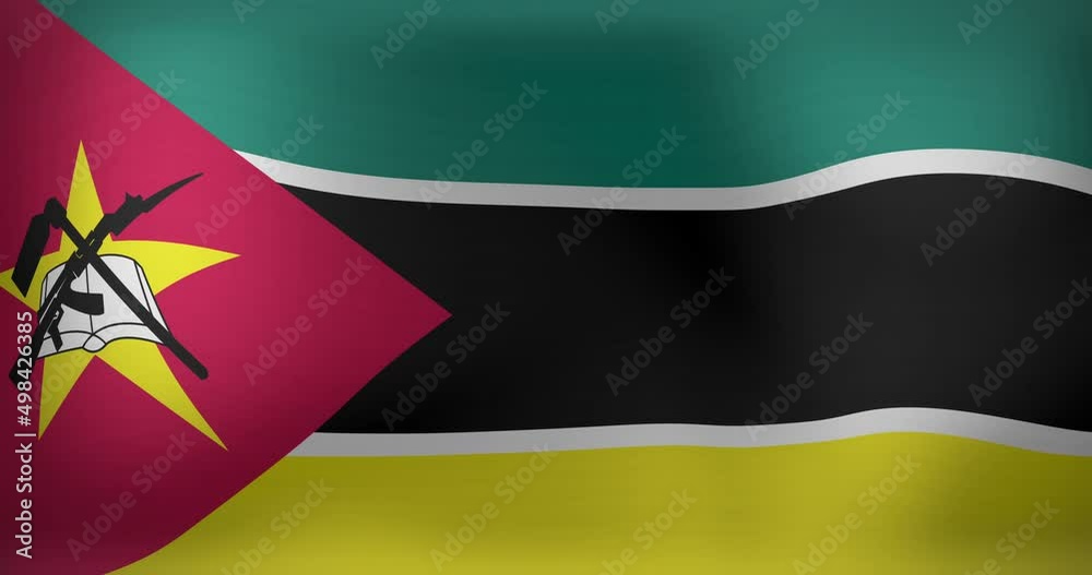 Animation of waving flag of mozambique
