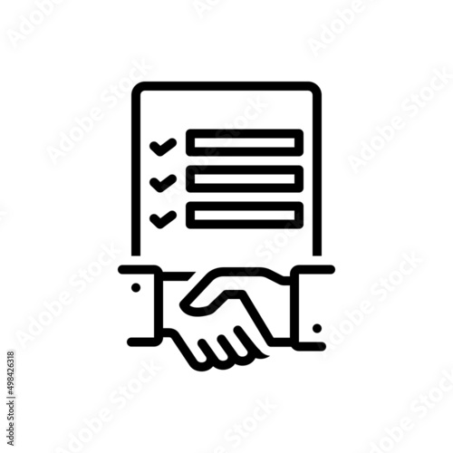 Black line icon for tender