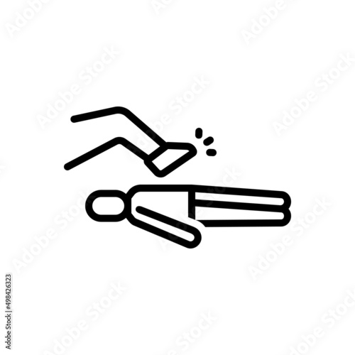 Black line icon for violent