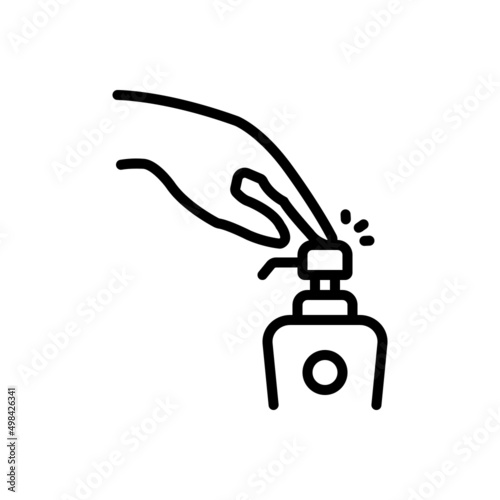 Black line icon for pressing