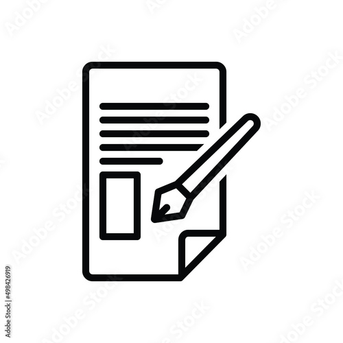 Black line icon for amended