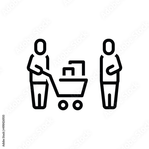 Black line icon for demanding