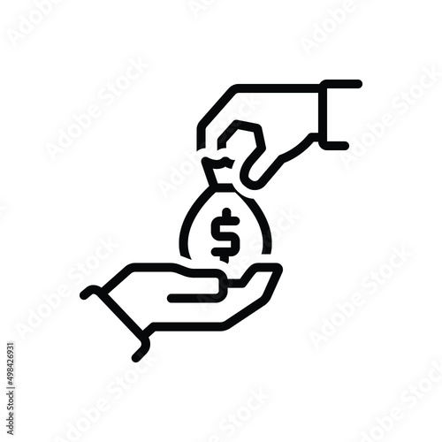 Black line icon for granted 