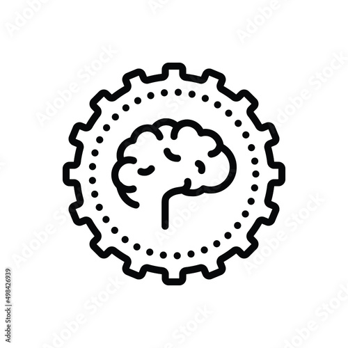 Black line icon for capability