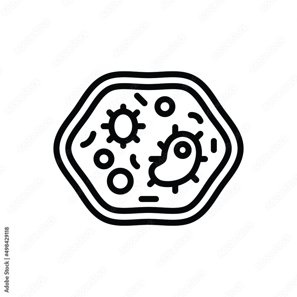 Black line icon for bacterial Black line icon for bacterial