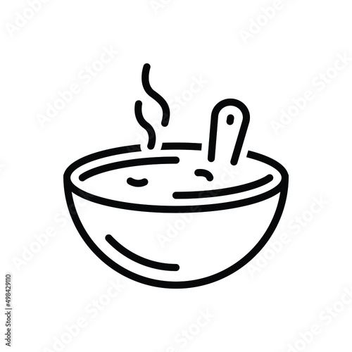 Black line icon for soup