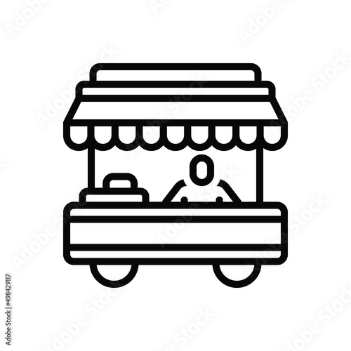 Black line icon for vendor