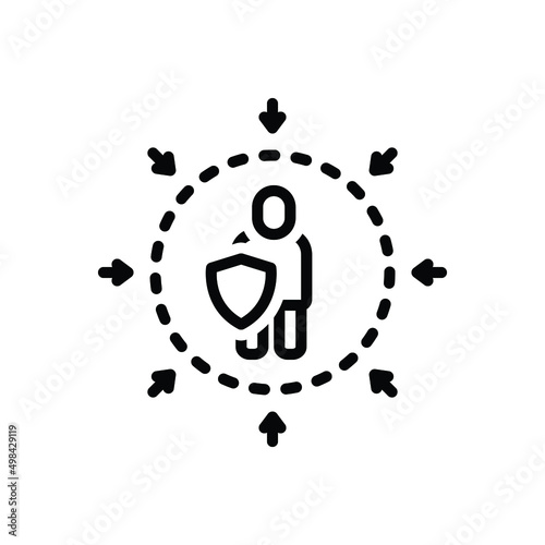 Black line icon for defensive