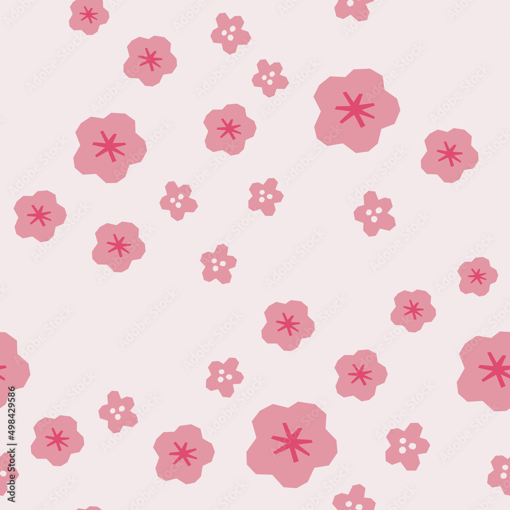 Abstract botanical seamless pattern. Simple flower shape Abstract botanical seamless pattern. Simple flower shape