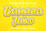banana juice yellow color gradient typography food product logo 3d editable text effect font style template design