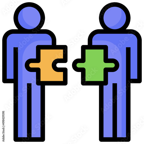 PARTNERSHIP filled outline icon