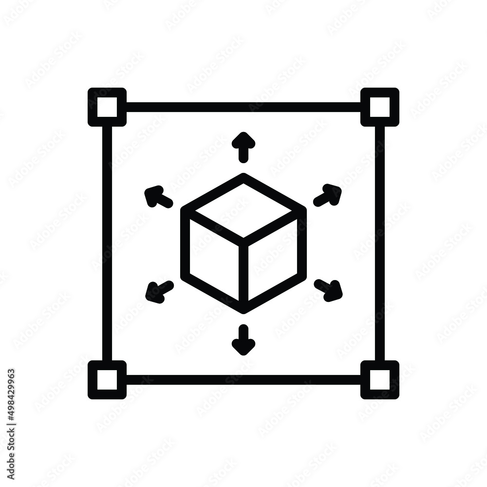 Black line icon for dimensional Black line icon for dimensional