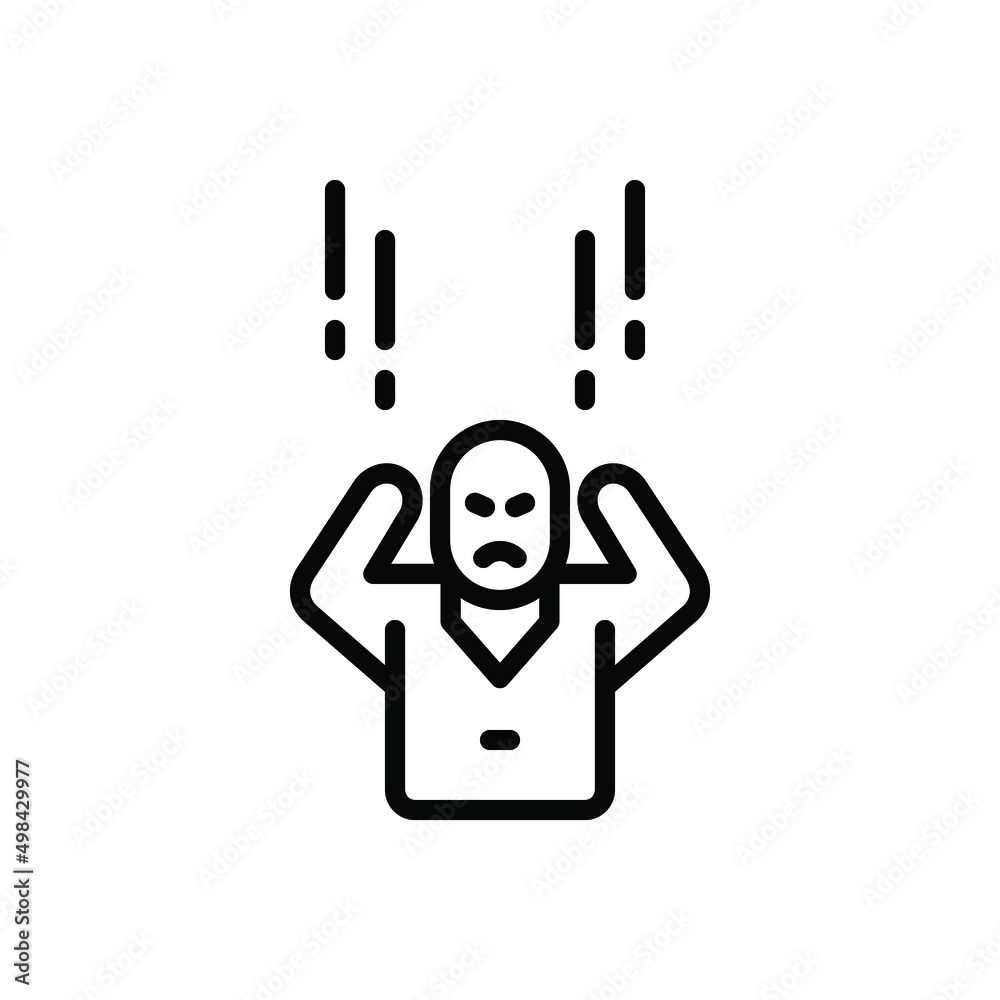 Black line icon for panic Black line icon for panic
