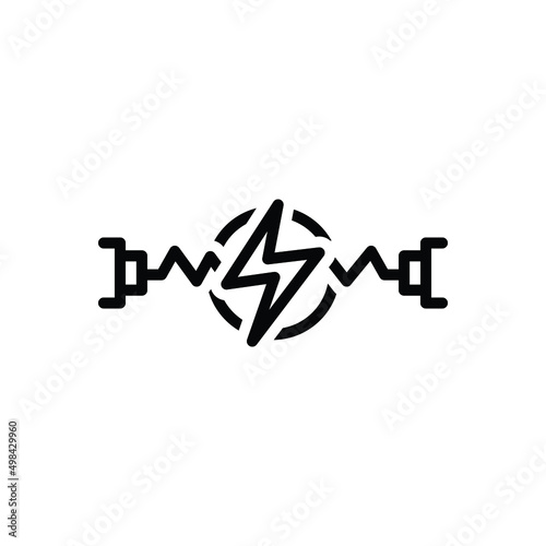 Black line icon for voltage