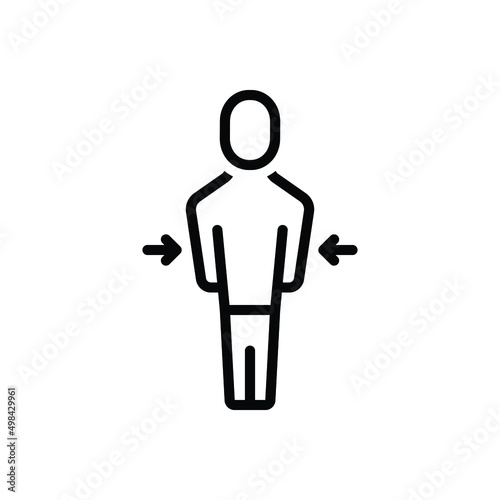 Black line icon for thin
