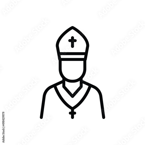 Photo Black line icon for pope