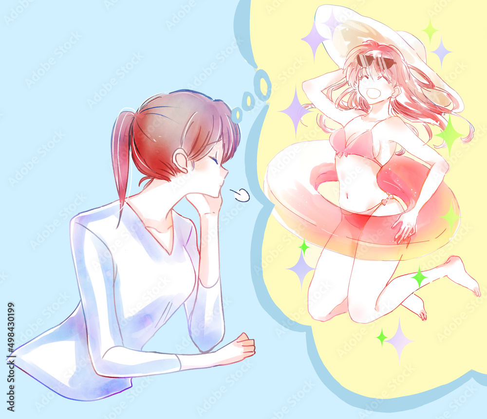 理想の女性を思い浮かべる女性