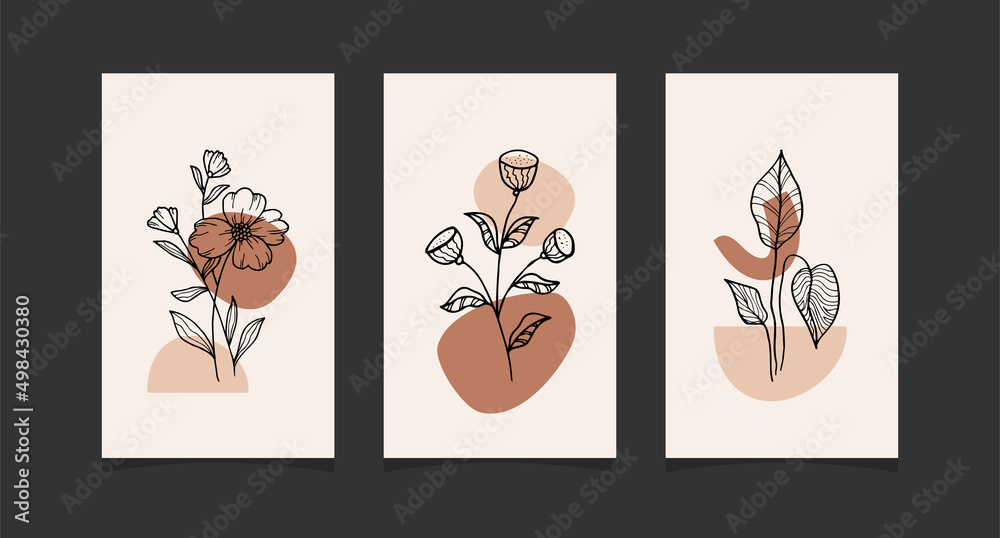 Fototapeta premium Modern boho abstract trendy background design.