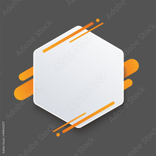 yellow hexagon background template vector	