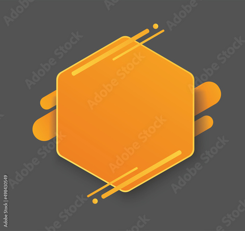 yellow hexagon background template vector	