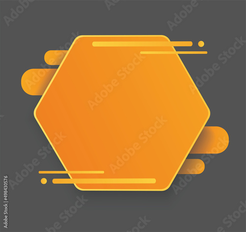 yellow hexagon background template vector	