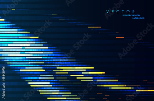 Abstract composed with glowing lines