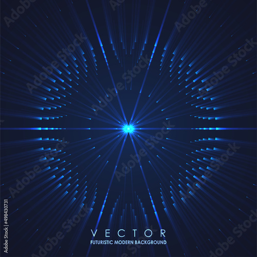 Abstract composed with glowing lines