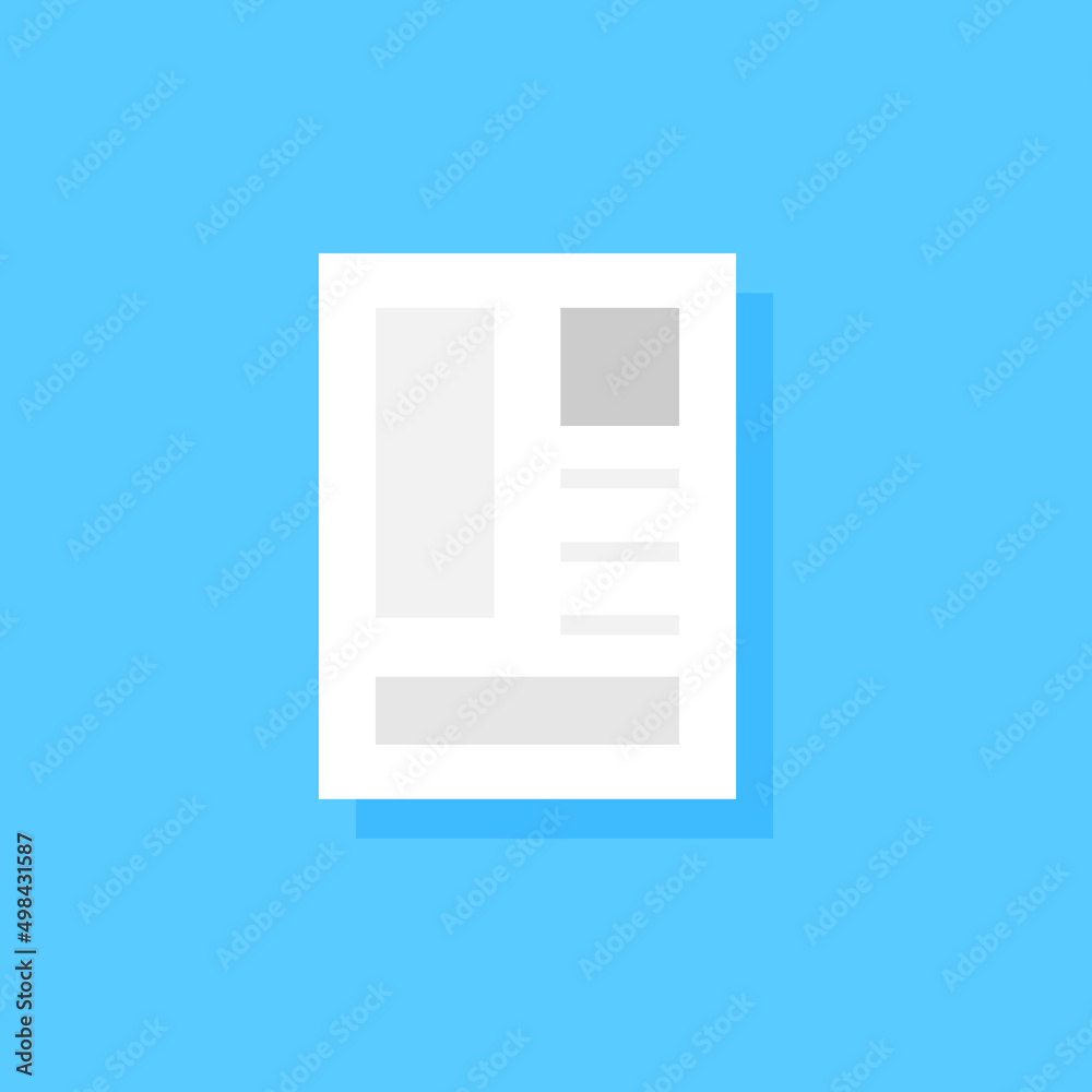 Simple Document Flat icon or Newspaper icon, Vector and Illustration. Simple Document Flat icon or Newspaper icon, Vector and Illustration.