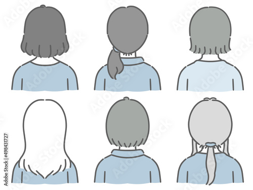 若い女性の上半身セット（私服）