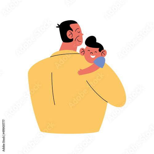 happy father lifting son