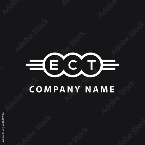 ECT letter logo design on black background. ECT  creative circle letter logo concept. ECT letter design.