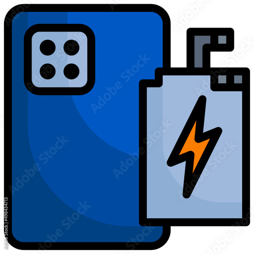 BATTERY2 filled outline icon photo