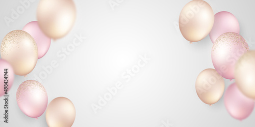 3D balloon design elegant pink for celebration party vector illustration
