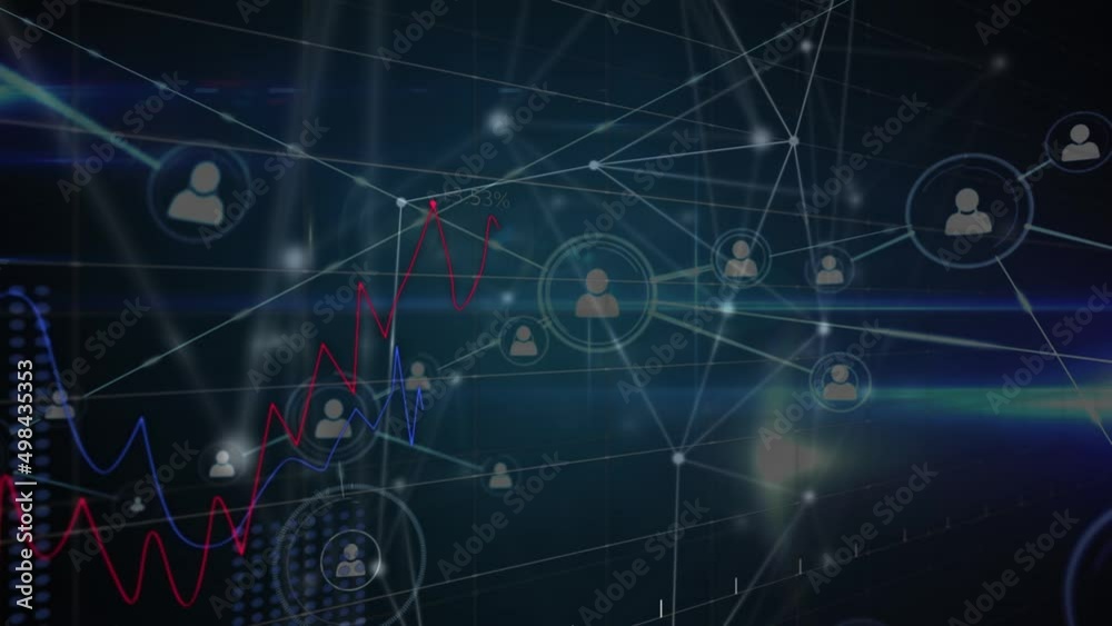 Animation of data processing on black background Animation of data processing on black background