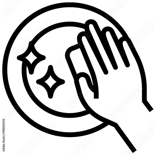 DISH WASHING line icon